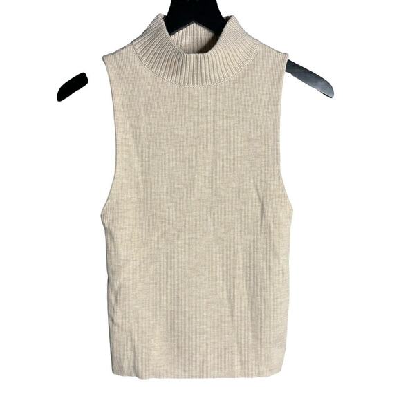 Alice and Olivia Darcey Single Layer Turtleneck Top Almond Heather Size L - Picture 5 of 8